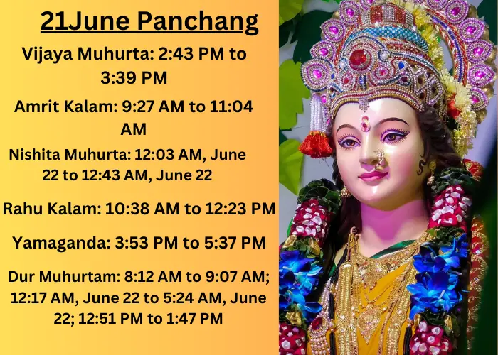 Muhurat & Panchang For June 21 ,2024